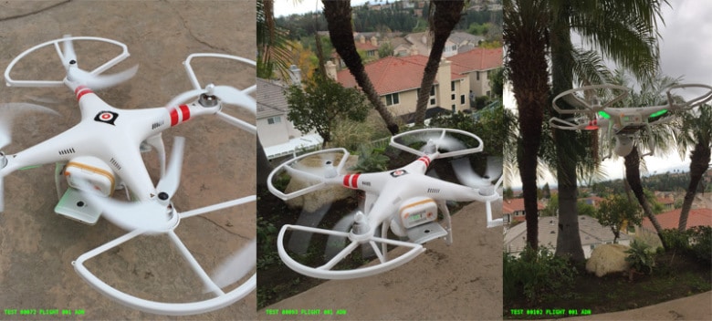 Les drones volant au dessus de Los Angeles