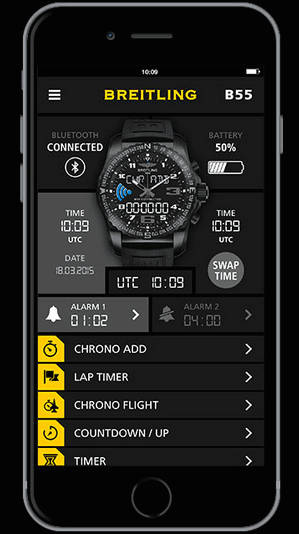 La B55 de Breitling est une montre connectée pour les pilotes d'avion