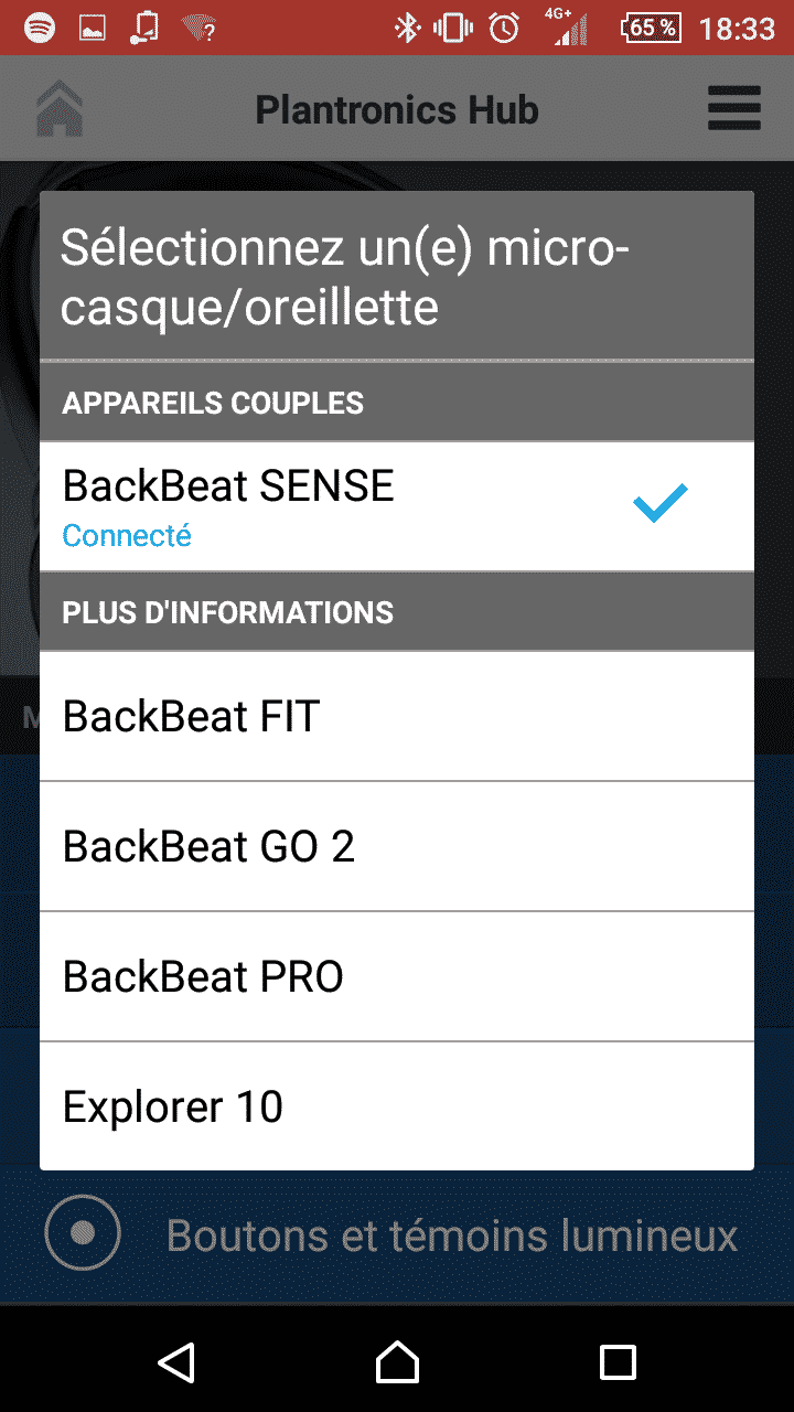 Casque connecté BackBeat Sense Plantronics im9