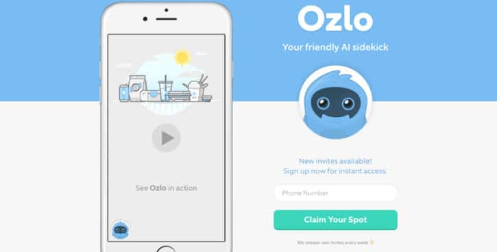 Ozlo homepage