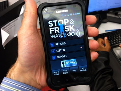 Stop & Frisk Watch App (credit: Evan Bindelglass / CBSNewYork)
