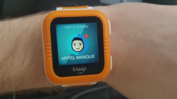 Test utilisation Kiwip Watch affichage appel manqué