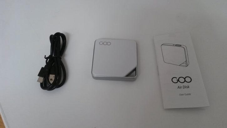 Test Goo Air Disk Unboxing accessoires