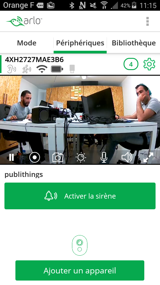 test arlo pro camera connectee application live direct