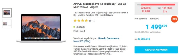 bon plan macbook pro promotion apple