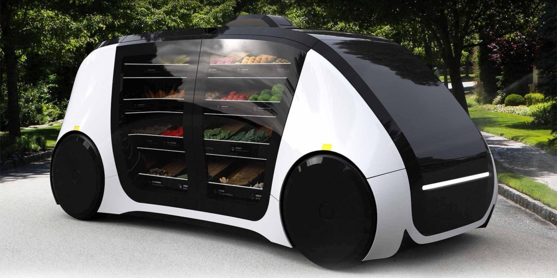 Robomart, véhicule autonome, fruits et légumes, épicerie, CES 2018