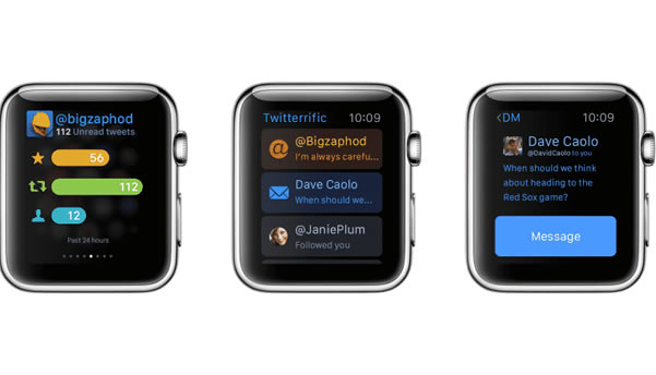 Twitterific 5 meilleures applications Apple Watch