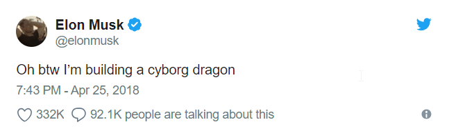 elon musk dragon robot tweet