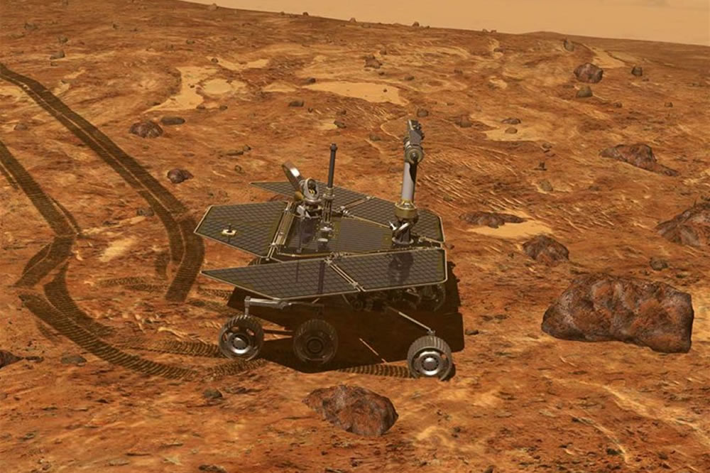 Robot Opportunity sur la planète Mars