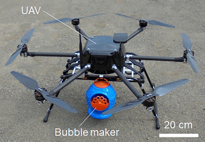 drones à bulles pour pollinisation