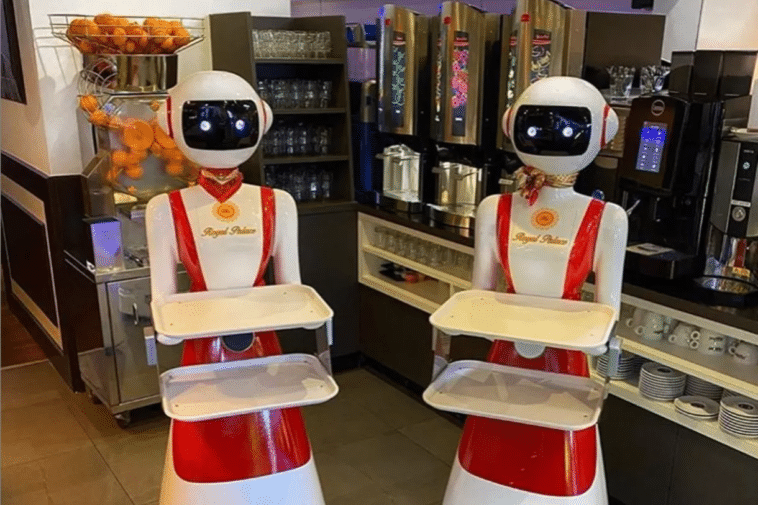 robots serveur pour distanctiation sociale dans restaurant