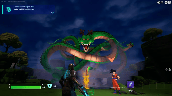 Le dragon Shenron dans Fortnite