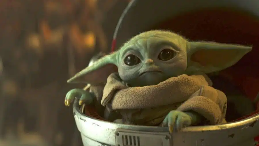 Grogu ou petit Yoda dans la série The Mandalorian.