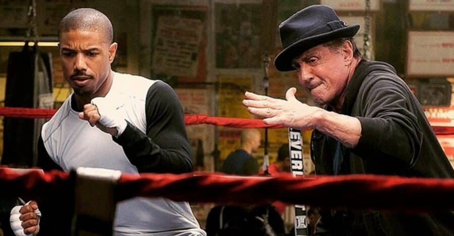 Michael B. Jordan et Sylvester Stallone dans le premier film Creed.