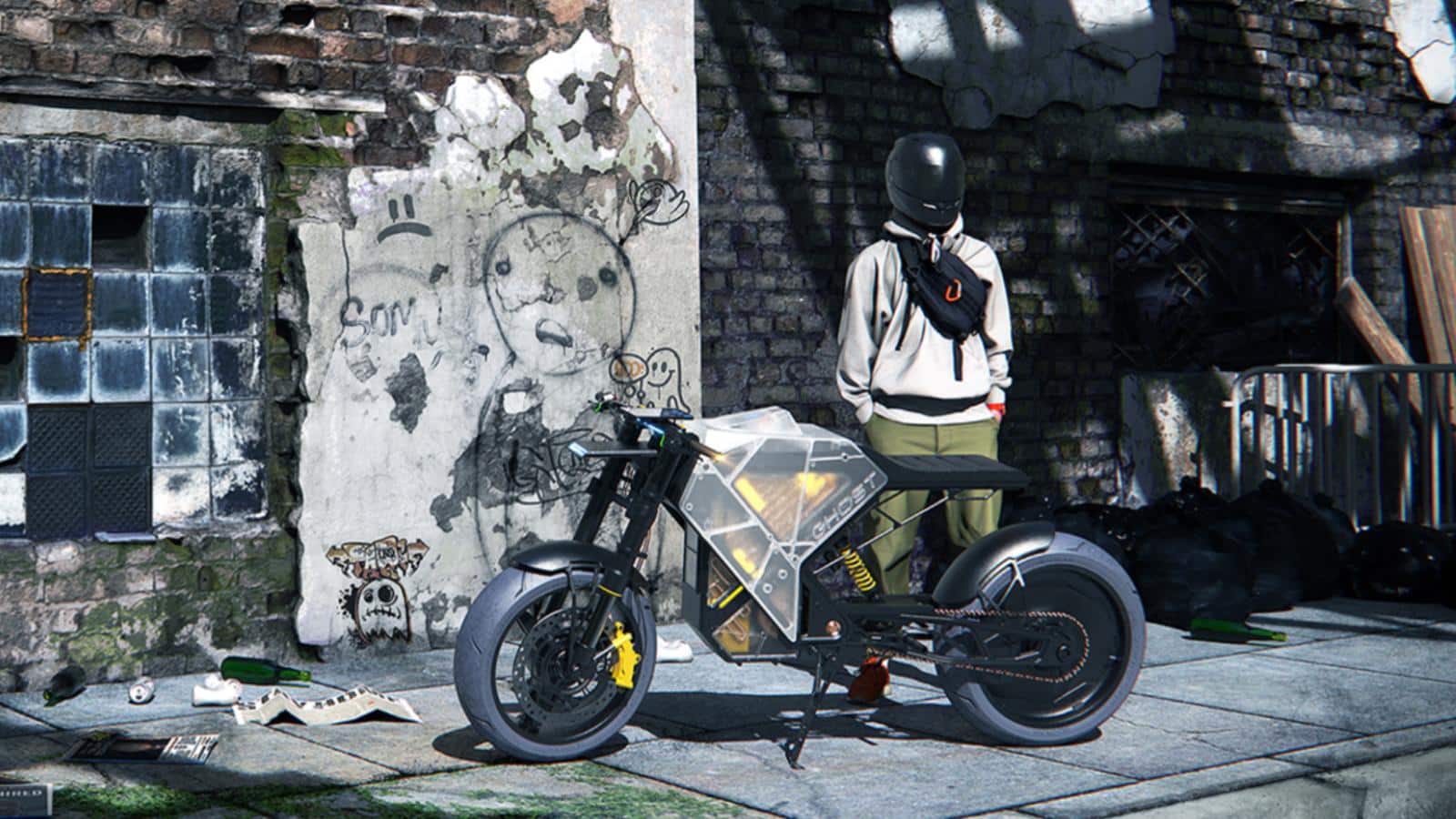 moto électrique panneaux transparents