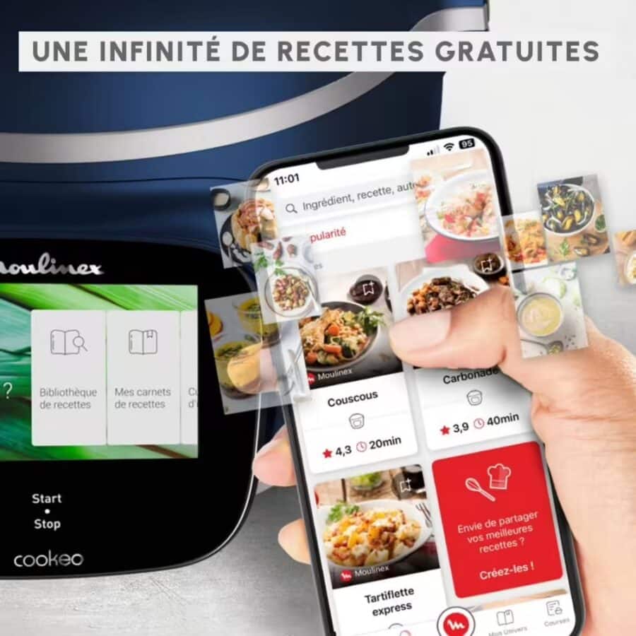 Multicuiseur intelligent
Moulinex Cookeo Touch Pro
Cuisine rapide et facile