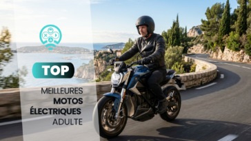 Un homme prend la route sur sa moto électrique.