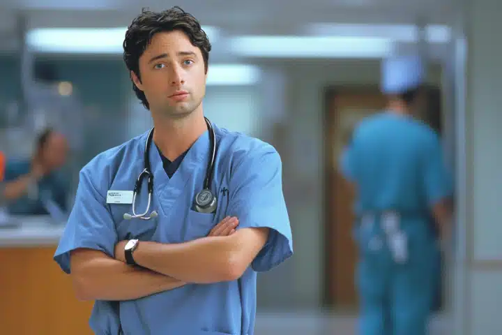 Zach Braff dans le rôle de JD dans Scrubs.