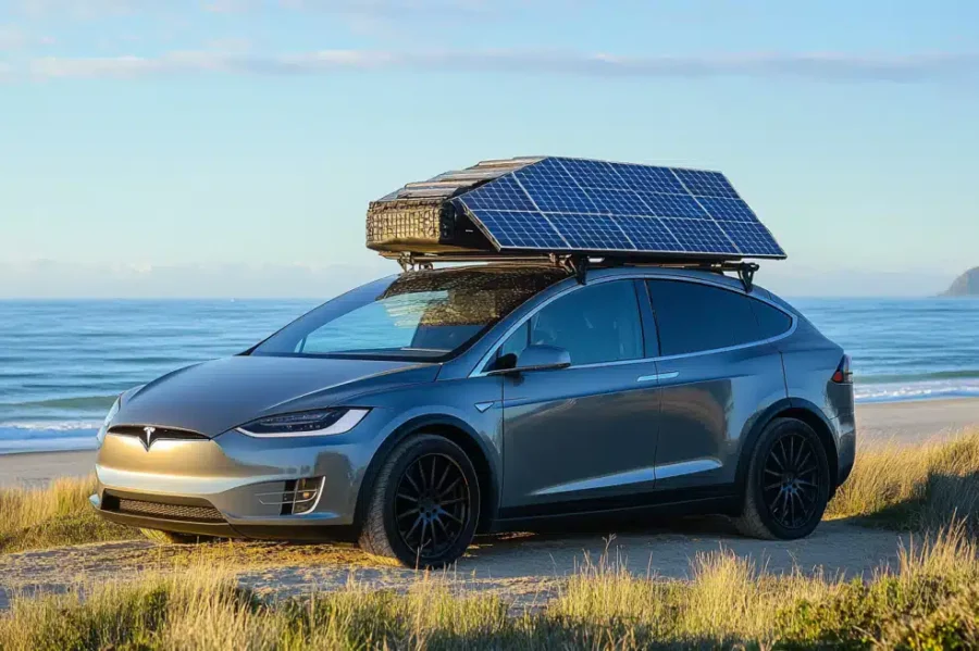 Pas de borne ? Pas de problème avec ce chargeur solaire portable pour voiture électrique