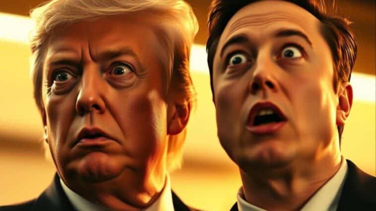 image de Donald Trump et Elon Musk très étonnés