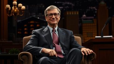 Bill Gates en train de parler de l'impact de l'IA sur les professions dans un show TV