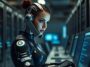 femme android faisant de multiples tâches en ligne