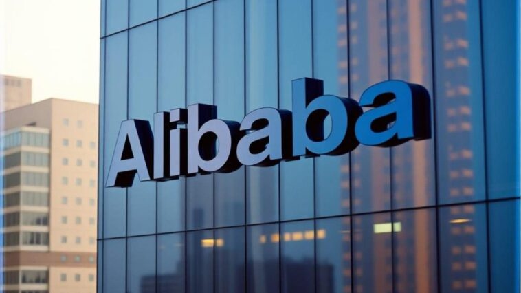 logo Alibaba sur un immeuble en verre