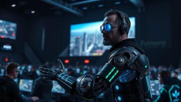 homme android qui coach des gamers