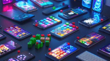 Plusieurs smartphones avec des jeux mobiles gratuits sur leur écran