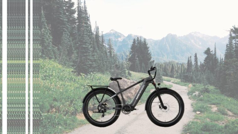 Photo du vélo électrique Mokwheel Basat, sur un chemin de montagne