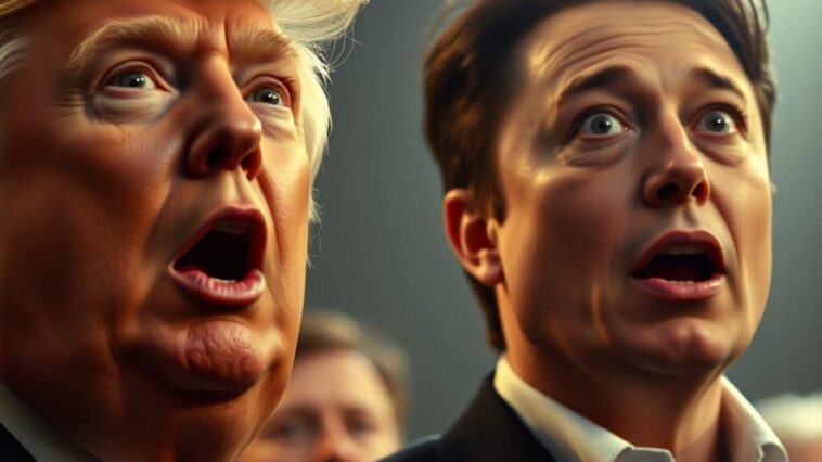 deepfake Donald Trump et Elon Musk très étonnés