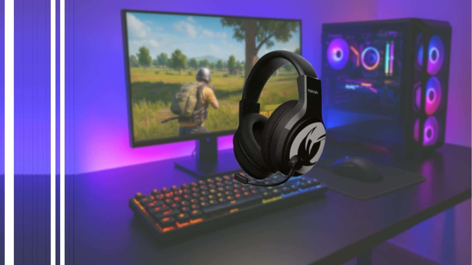 Photo du casque audio Nacon GH-120 dans un cadre gaming.