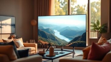 image générée télévision Samsung IA dans un salon