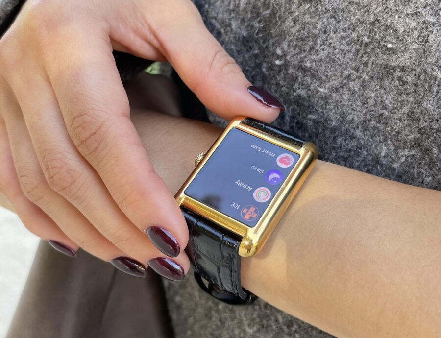 Montre Connectée ICE-WATCH Smart TKS 2.0 Gold Black - Cadran Noir, Bracelet Cuir, écran AMOLED, étanche IP68