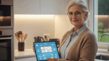 systèmes de Smart Home Centralisé - grand mère moderne.