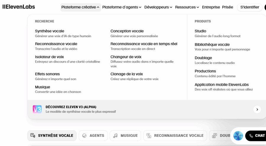 IA qui transforme la voix - Elevenlabs