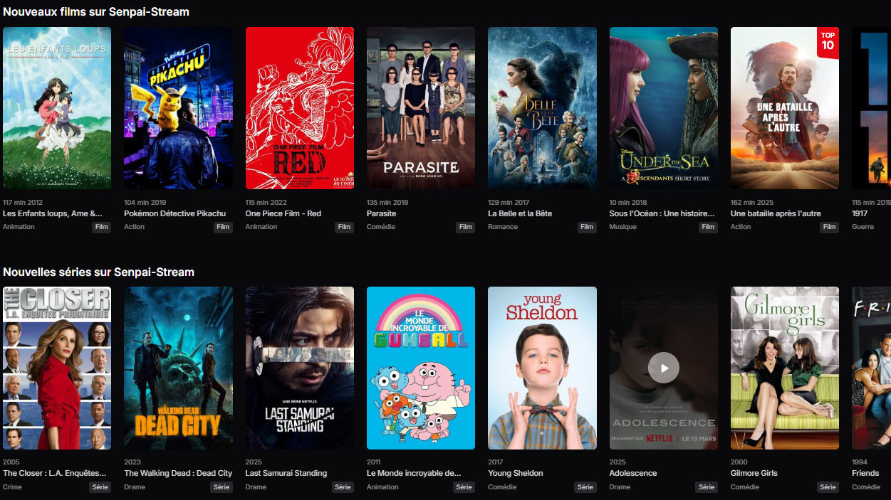 senpai-stream.bio novembre 2025