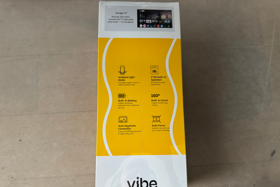 Bas de la boîte du projecteur