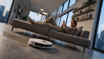 Le MOVA S70 Ultra Roller en pleine action.