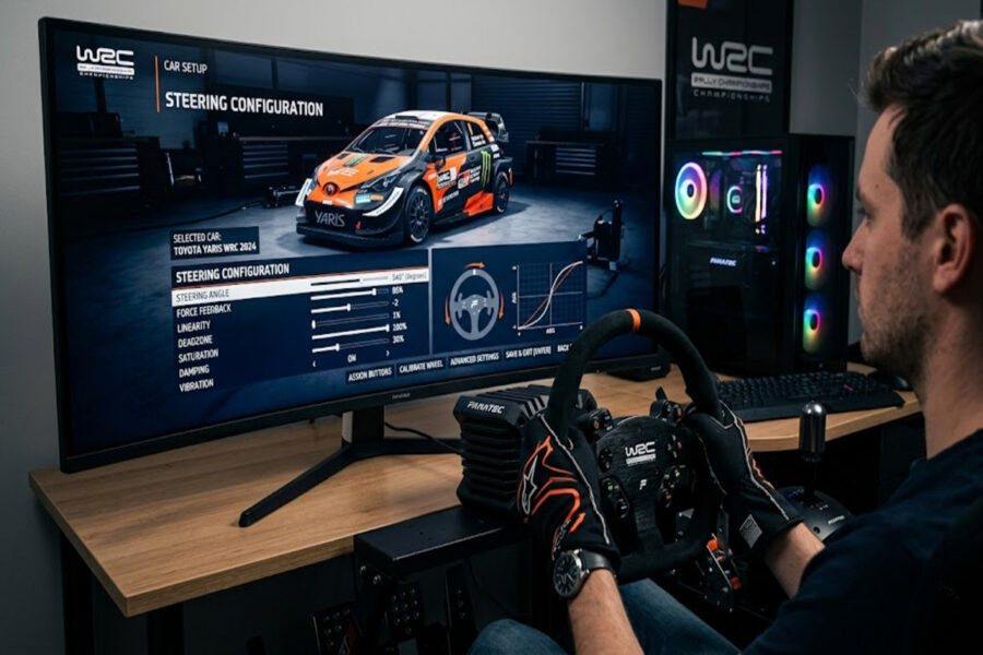 Paramétrage du volant de rallye pour améliorer la sensation de conduite