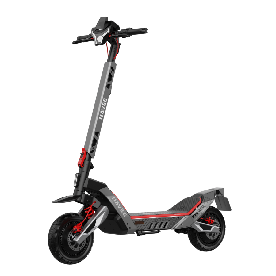 La trottinette NAVEE XT5 Ultra, une fois dépliée.