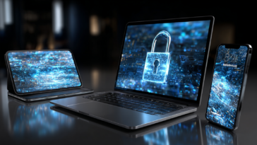 Appareils connectés protégés et illustrés un par un système de protection de mots de passe