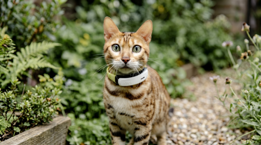 Chat du Bengale avec son traceur GPS Kippy CAT v2.