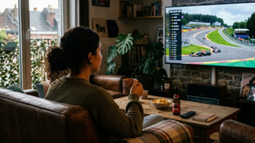 Une passionnée de Formule regarde le Grand Prix de Belgique 2026 depuis son canapé
