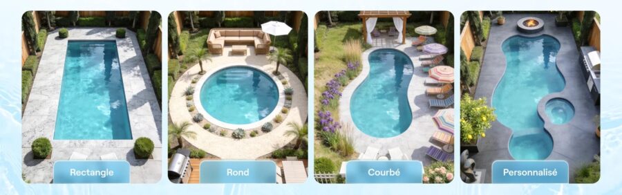 Compatibilité du robot piscine Beatbot Sora 10 avec différentes formes de bassins.