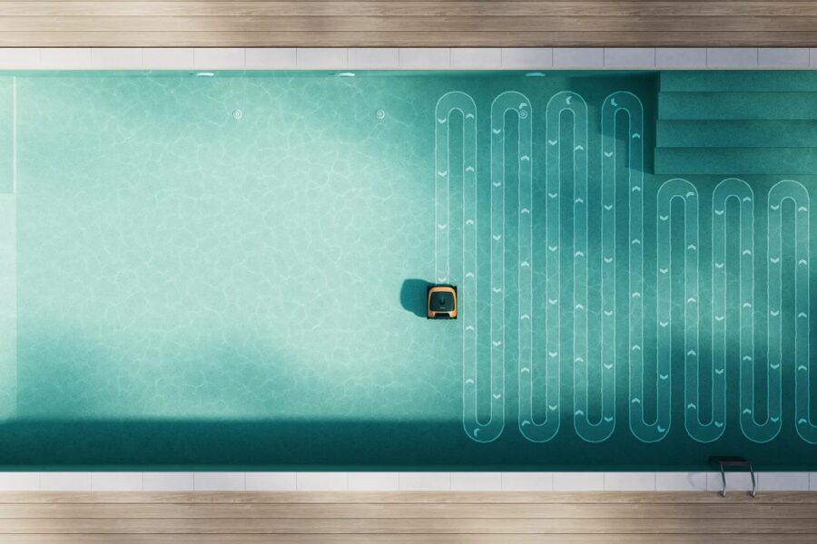 Le robot piscine Beatbot Sora 30 se déplace en S afin de couvrir toutes les zones du bassin.