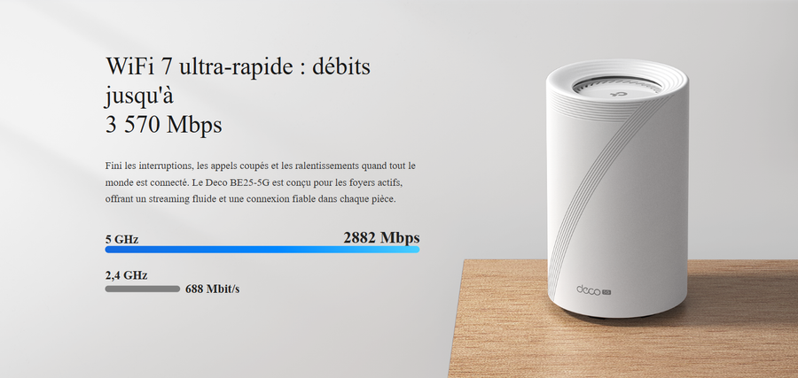 Présentation du TP-Link Deco BE25-5G avec une présentation de quelques fonctionnalités phares.