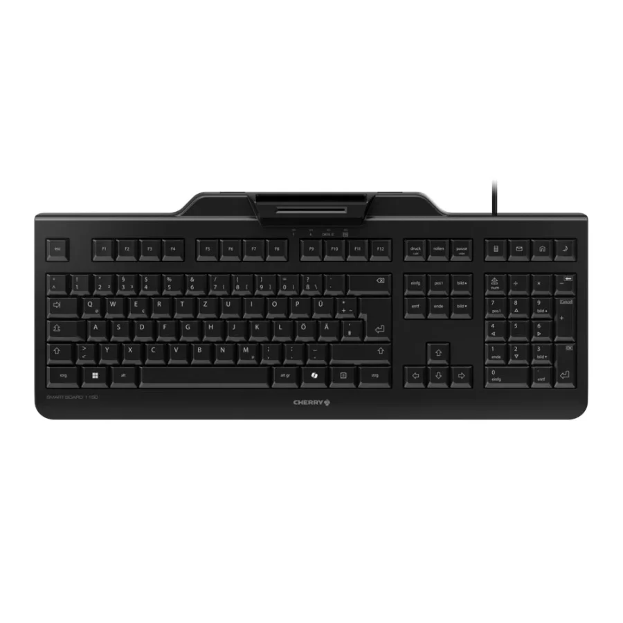 Présentation sur fond blanc du clavier sécurisé CHERRY SMART BOARD 1150.