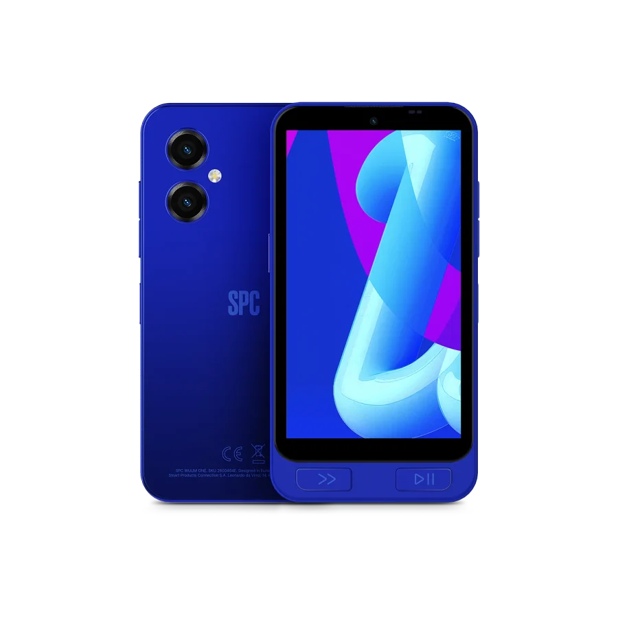 Présentation sur fond blanc du smartphone pour enfants SPC WUUM ONE.
